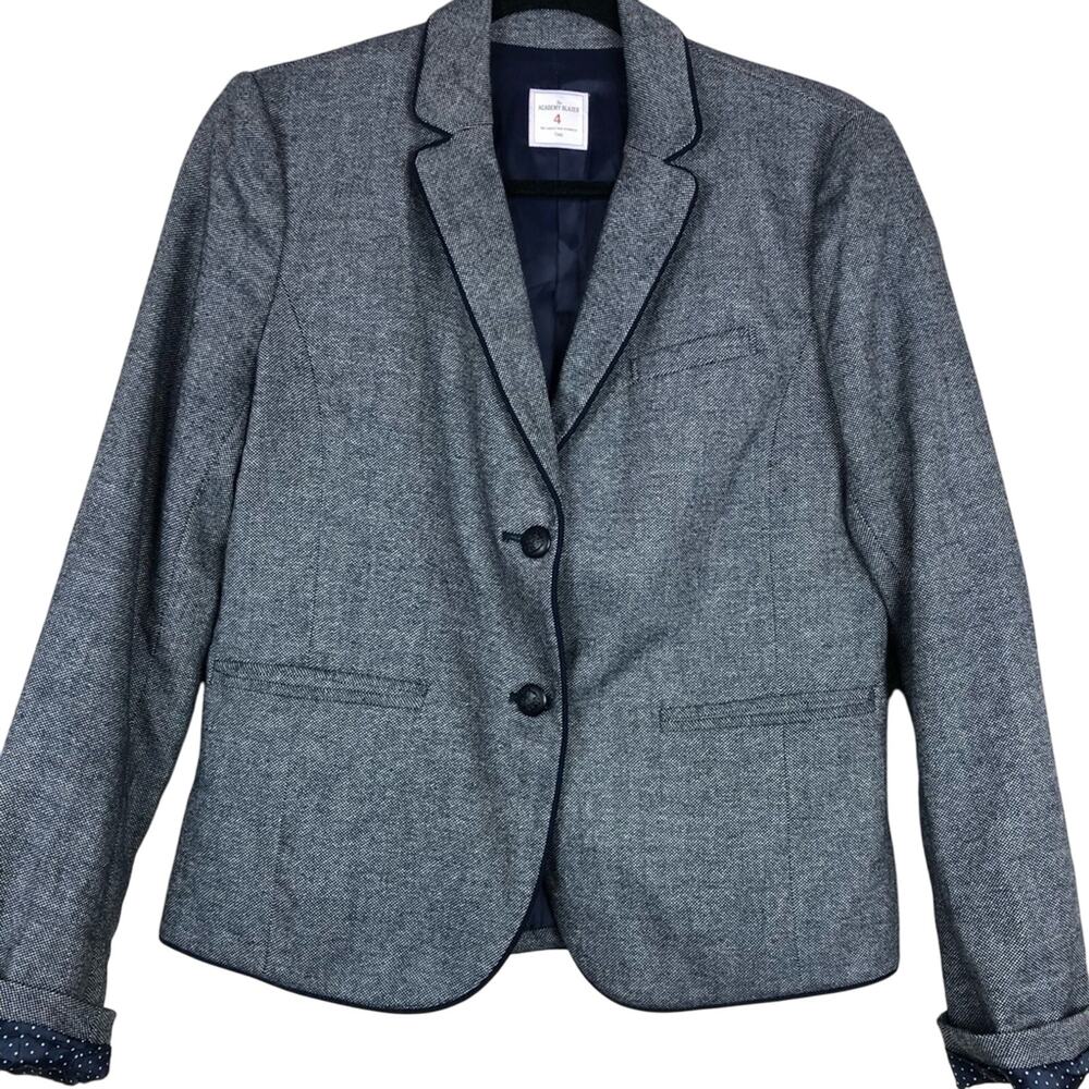 Gap The Academy Blazer Grey Polka Dot Lined 4 Dark Academia School Girl Preppy